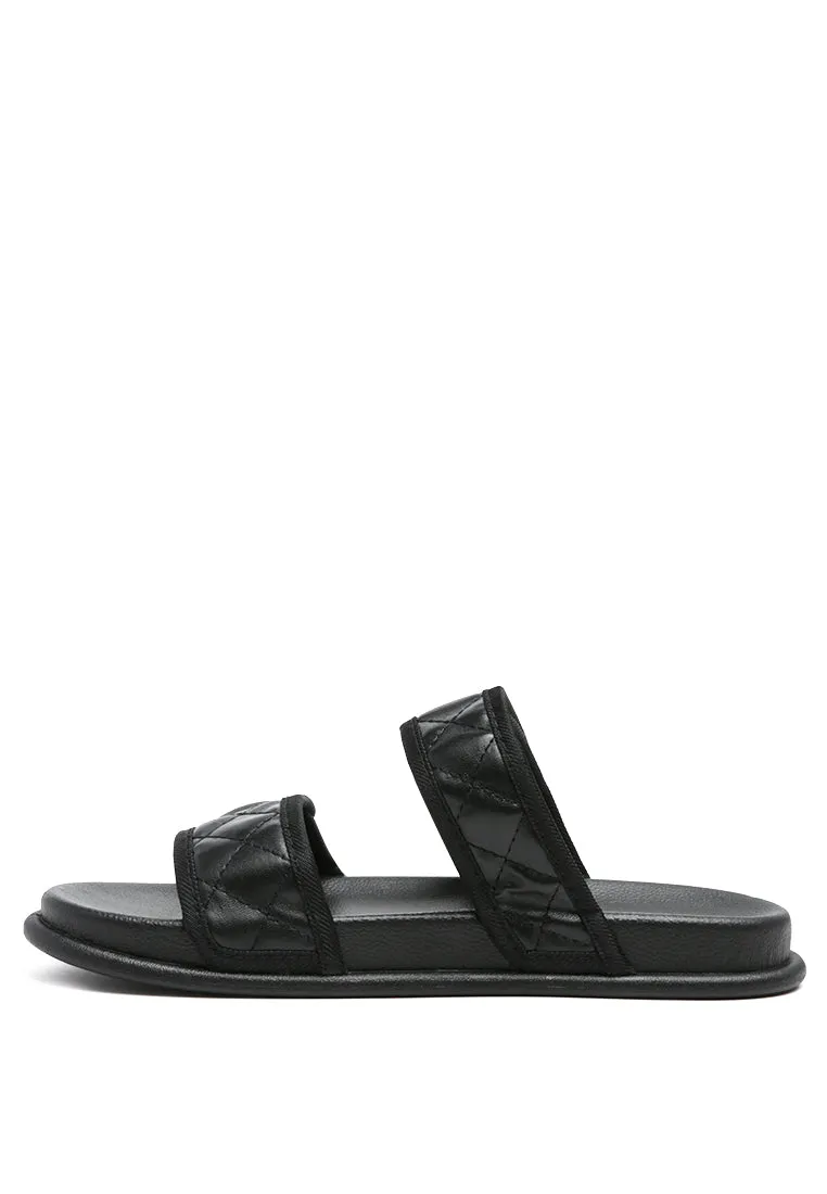 sabine quilted strap slip-on flat
