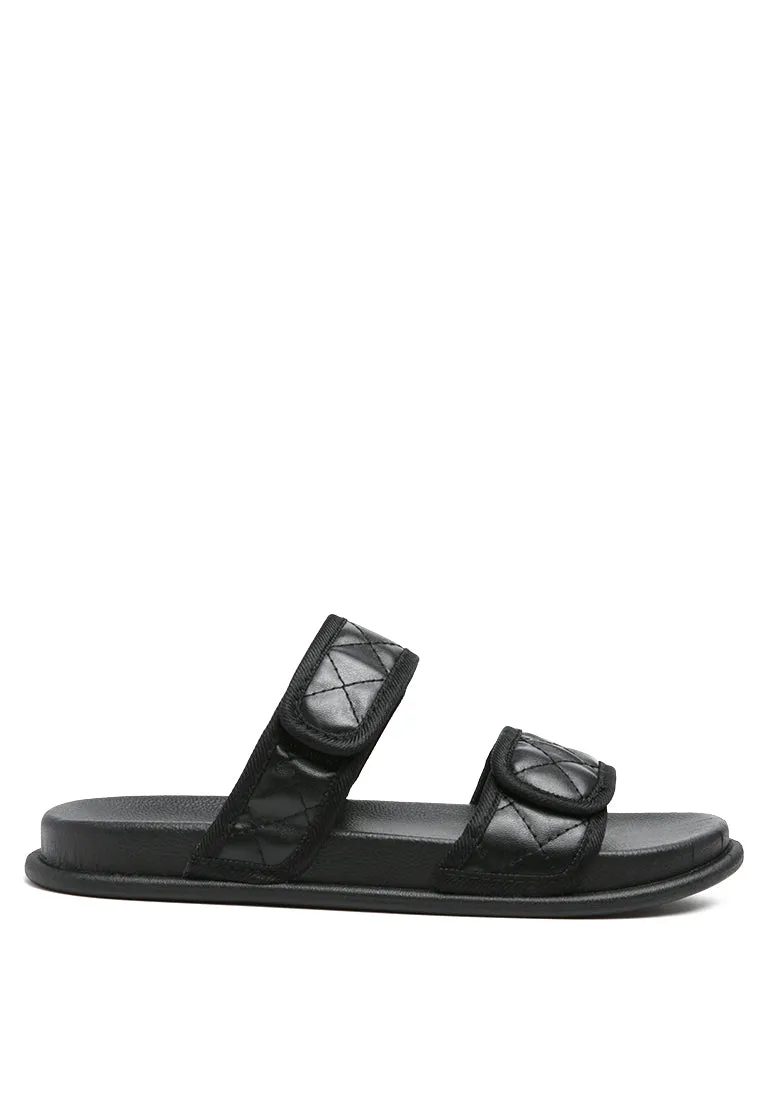 sabine quilted strap slip-on flat