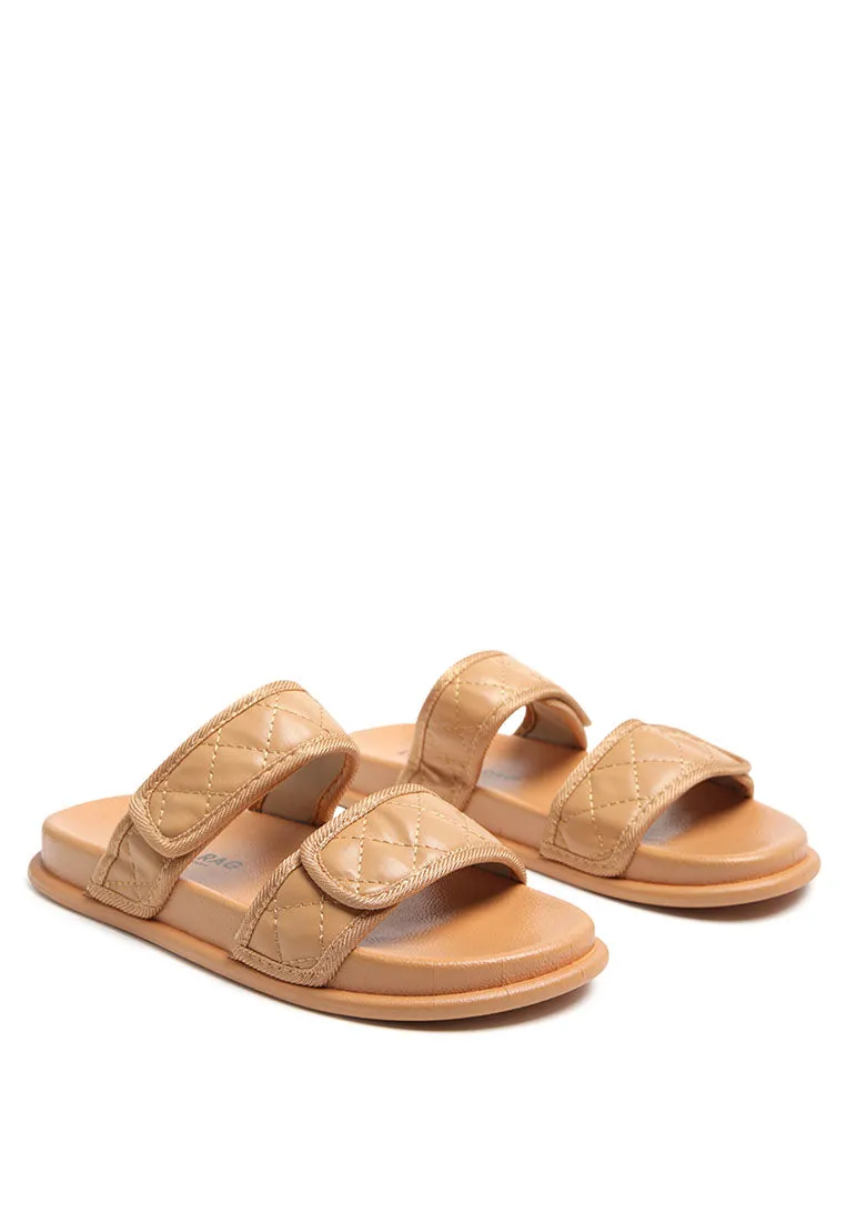 sabine quilted strap slip-on flat