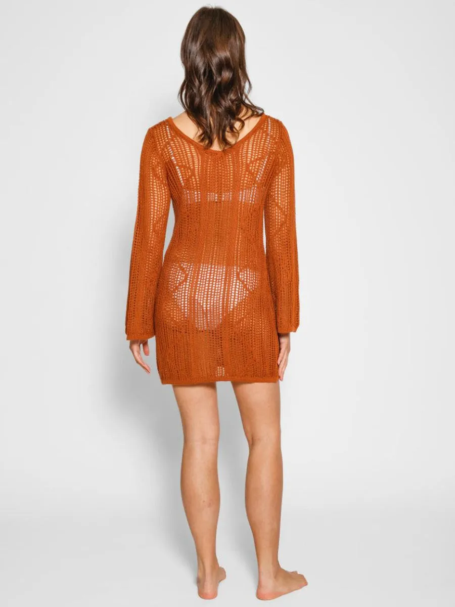 Santorini Crochet Tunic In Bronze