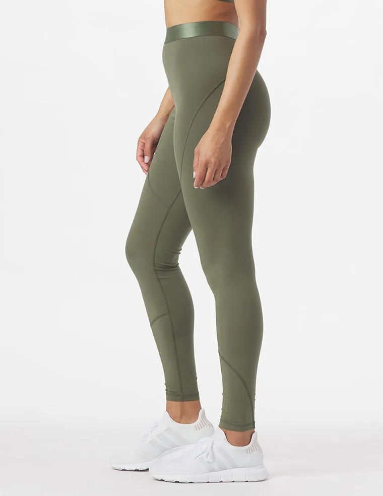 Satin Legging: Moss