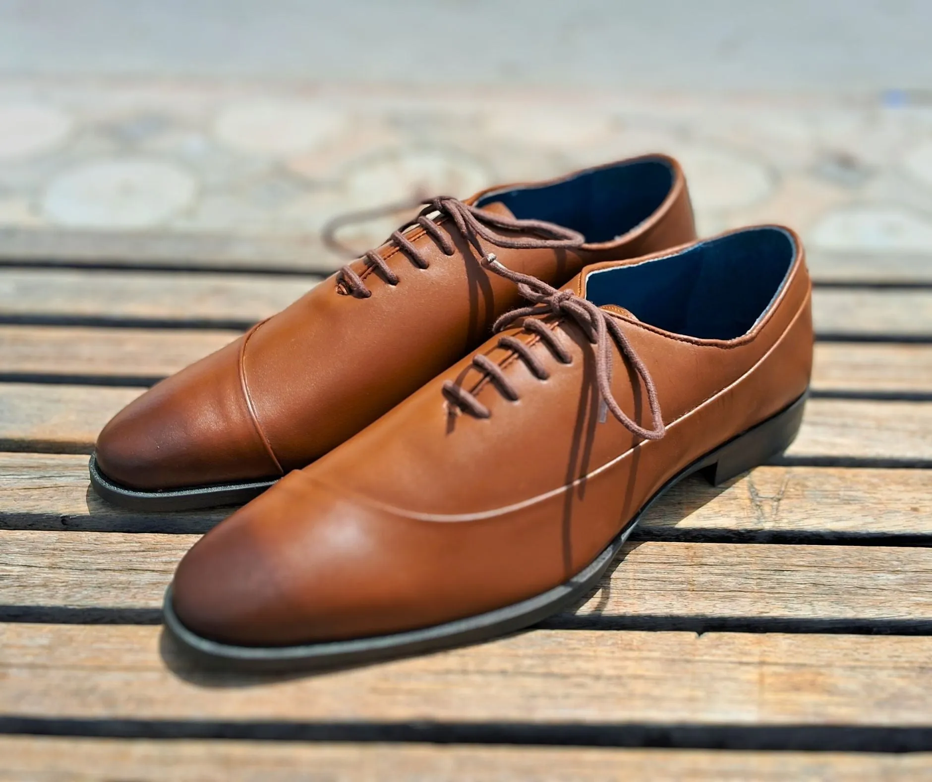 Shoes Genuine Leather Plain toe Brown_oxford design