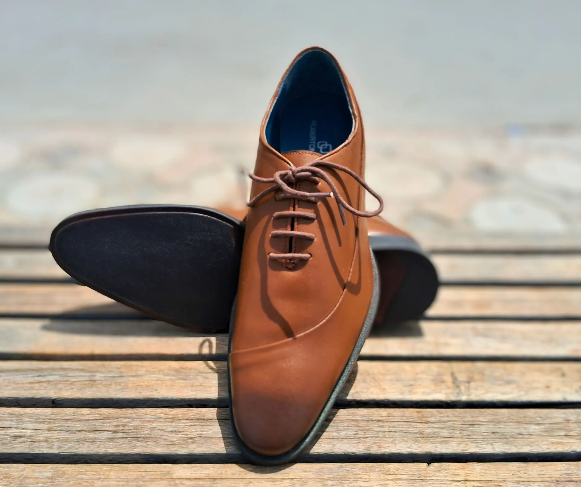 Shoes Genuine Leather Plain toe Brown_oxford design