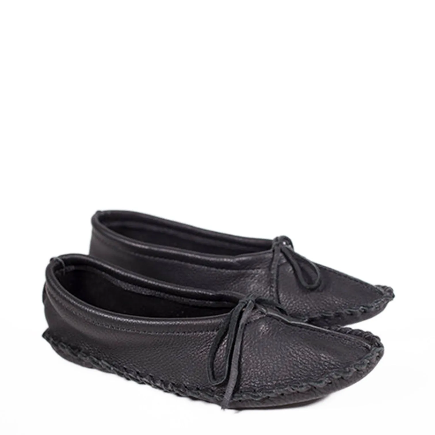 SLIPPERS - WOMEN'S DEERSKIN BALLET SLIPPERS - BLACK
