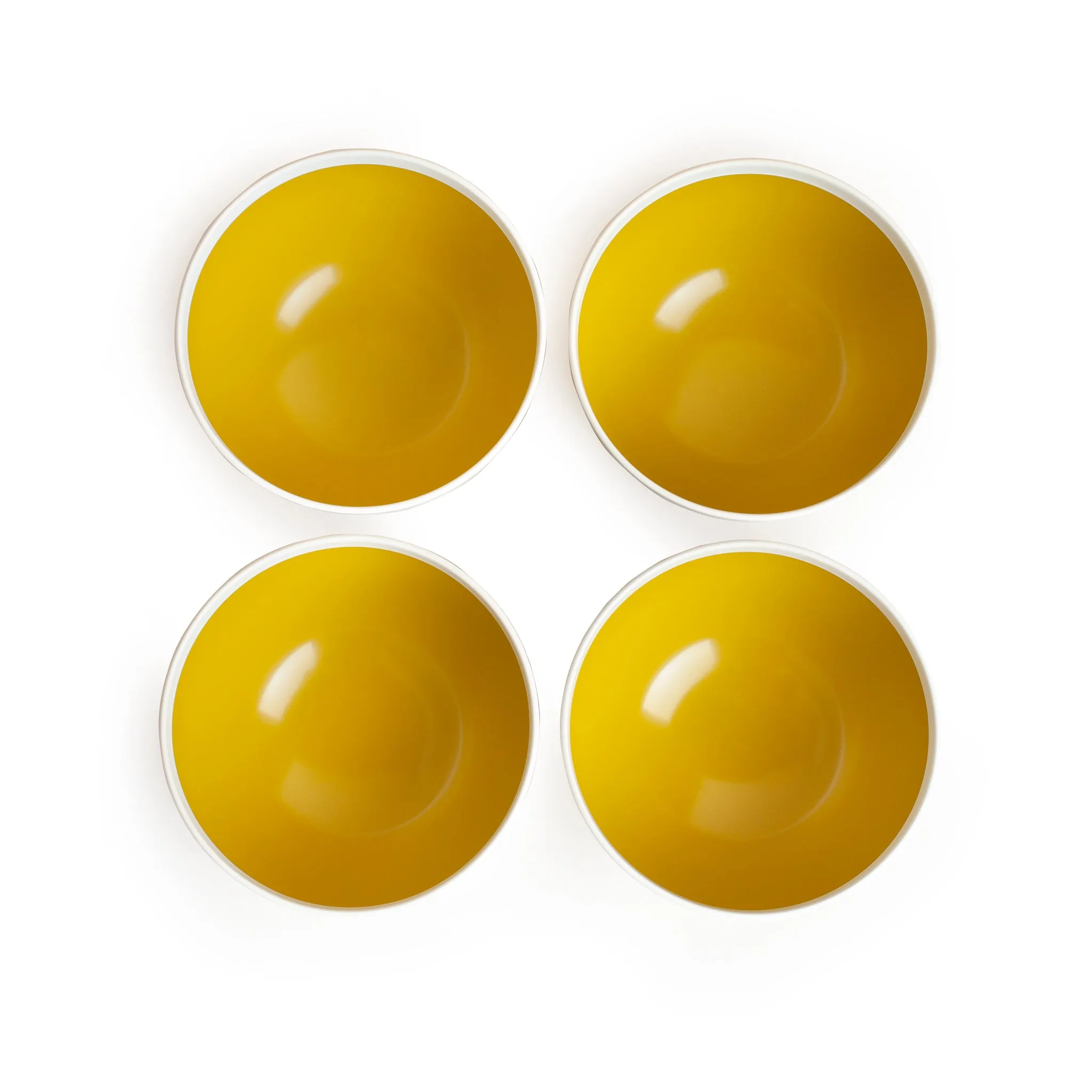Small Mustard colored Lacquer Bowls