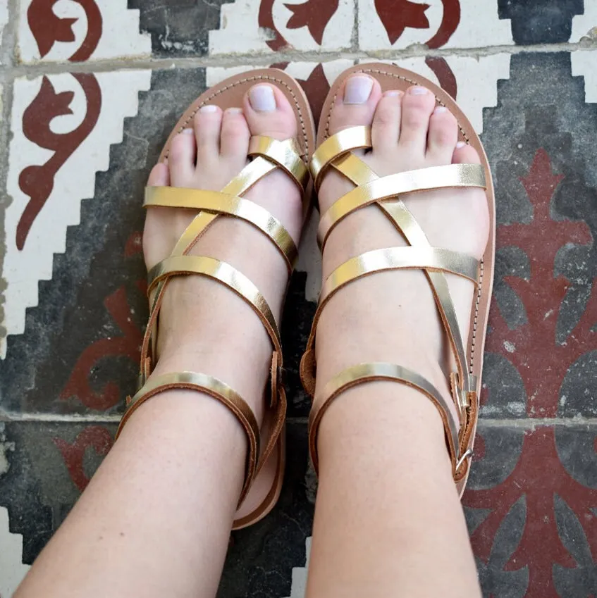 Spring outfit, Sandals, Easter gifts, Leather sandals, handmade, Women flats, Wedding Sandals, Strappy sandals, Ankle cuff sandals, IRKALLA