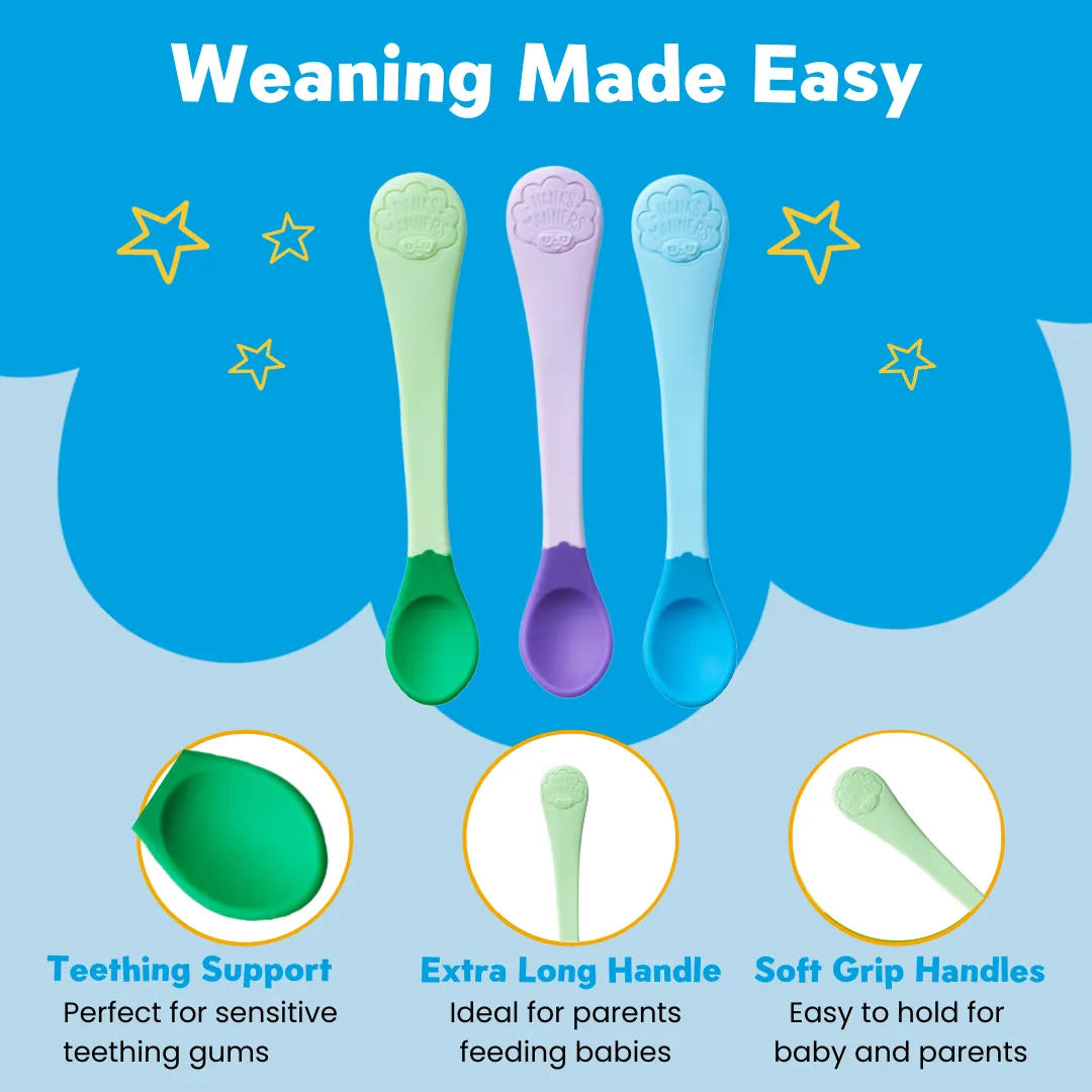 Stage 1 - Weaning spoons - three colour mixed pack