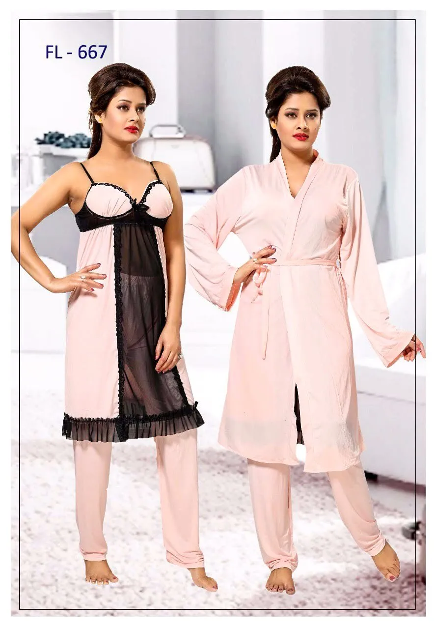 Stylish FL-667 - Flourish Exclusive Bridal Nighty Set Collection
