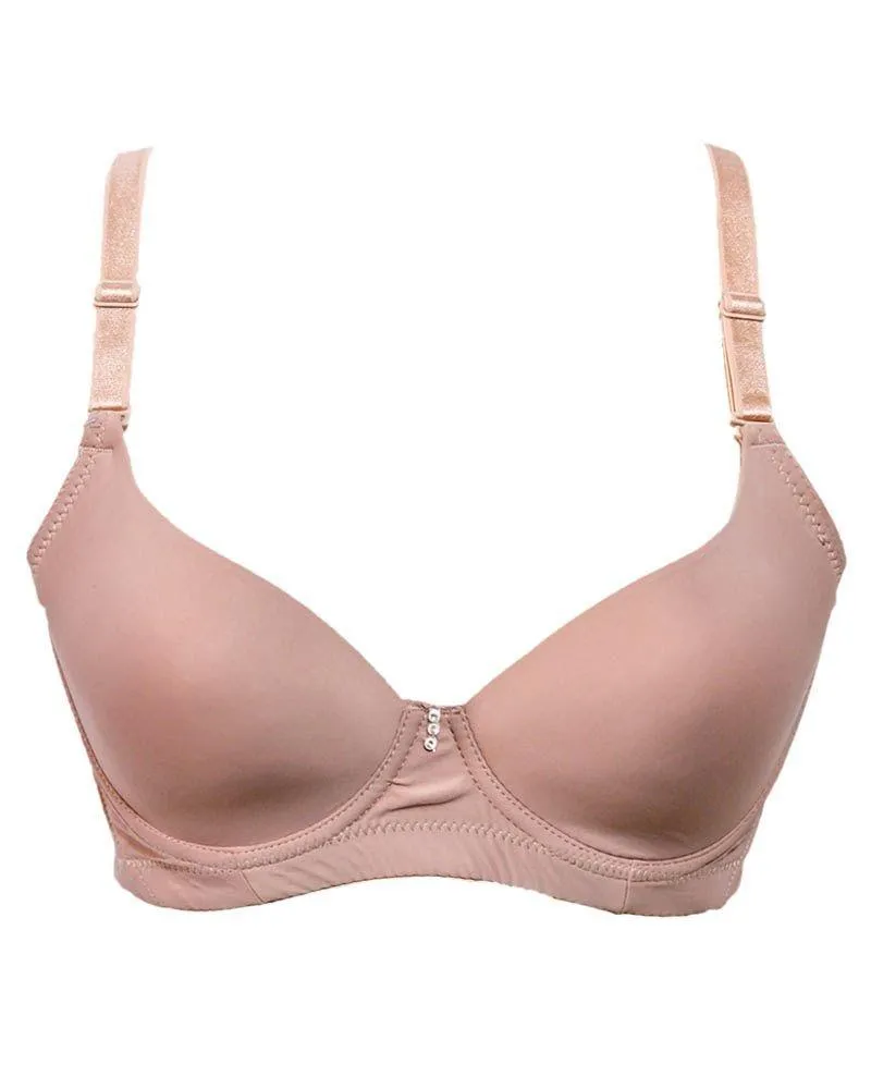 Stylish Foam Bra 8803 Skin - Single Padded,Under Wired Bra - By Runfeng