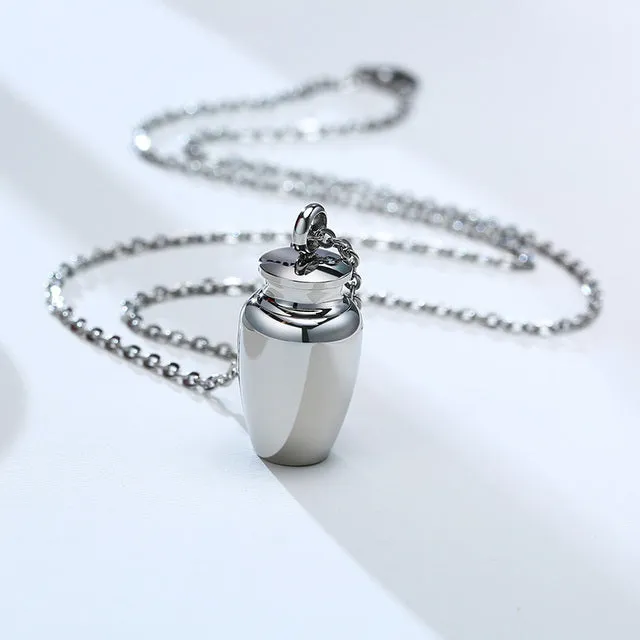 Stylish Perfume Holder Ashes Cremation Urn Punk Rock Necklace