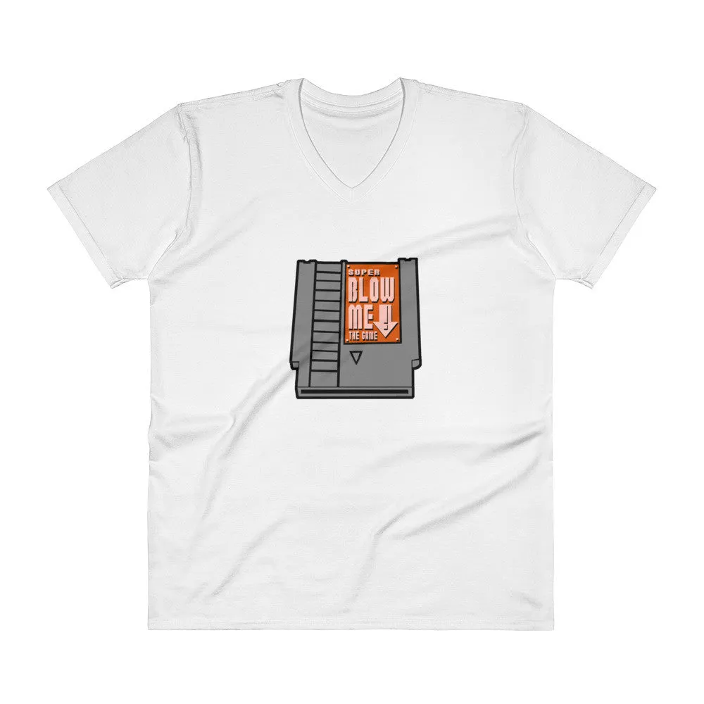 Super Blow Me Gaming Cartridge V-Neck T-Shirt