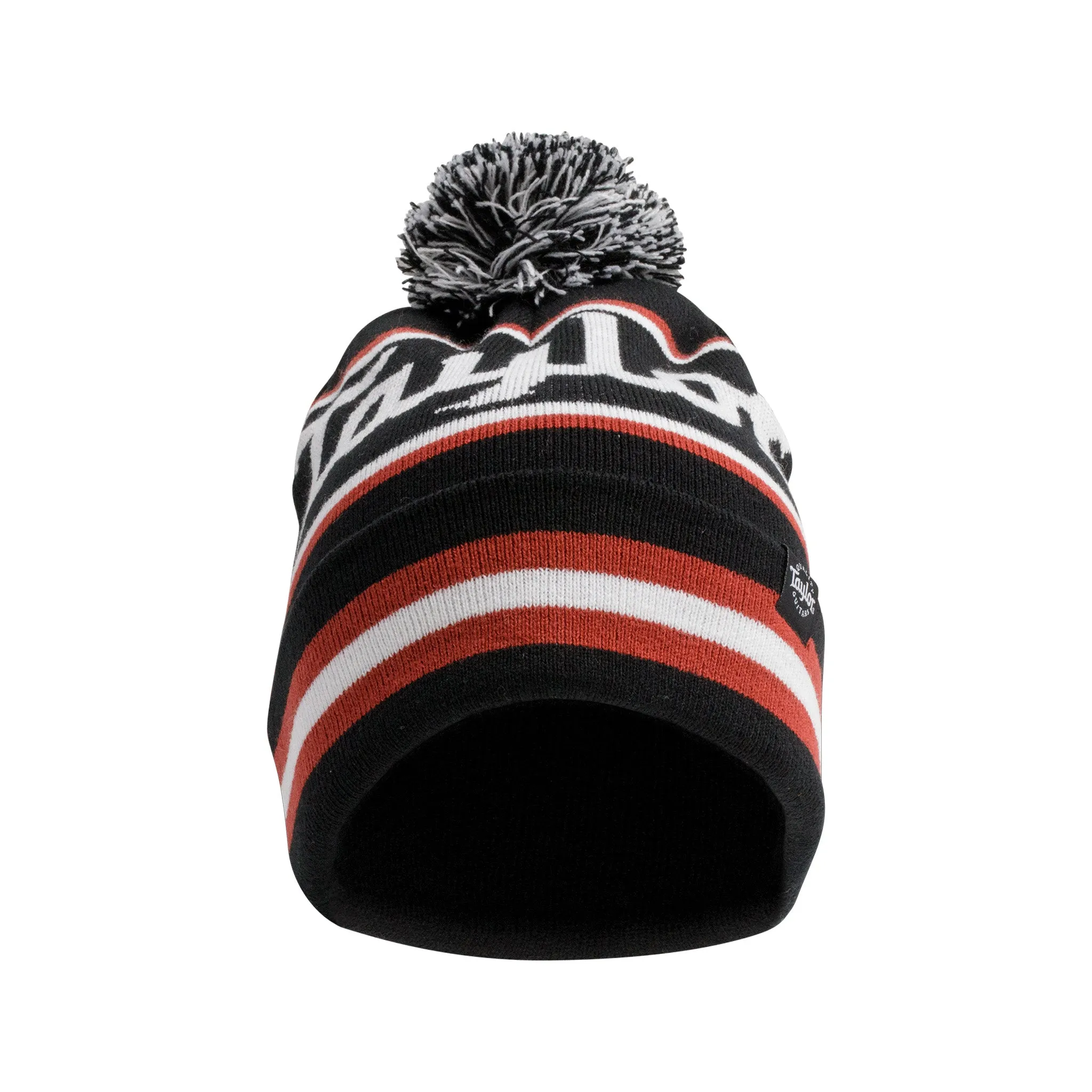 Taylor Pom Beanie w/Logo, Intarsia Knit