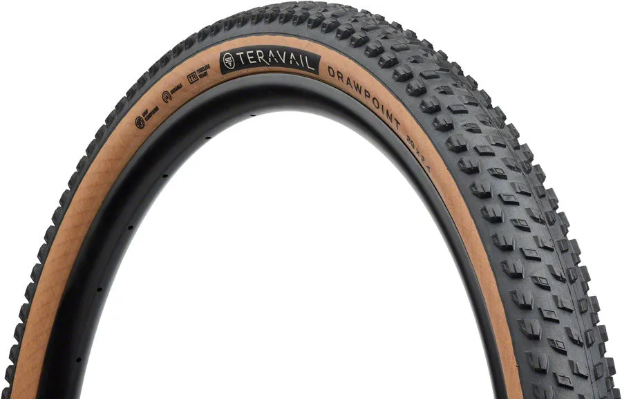 Teravail Drawpoint Tire - 29 x 2.4 Tubeless Folding Tan Durable Grip Compound