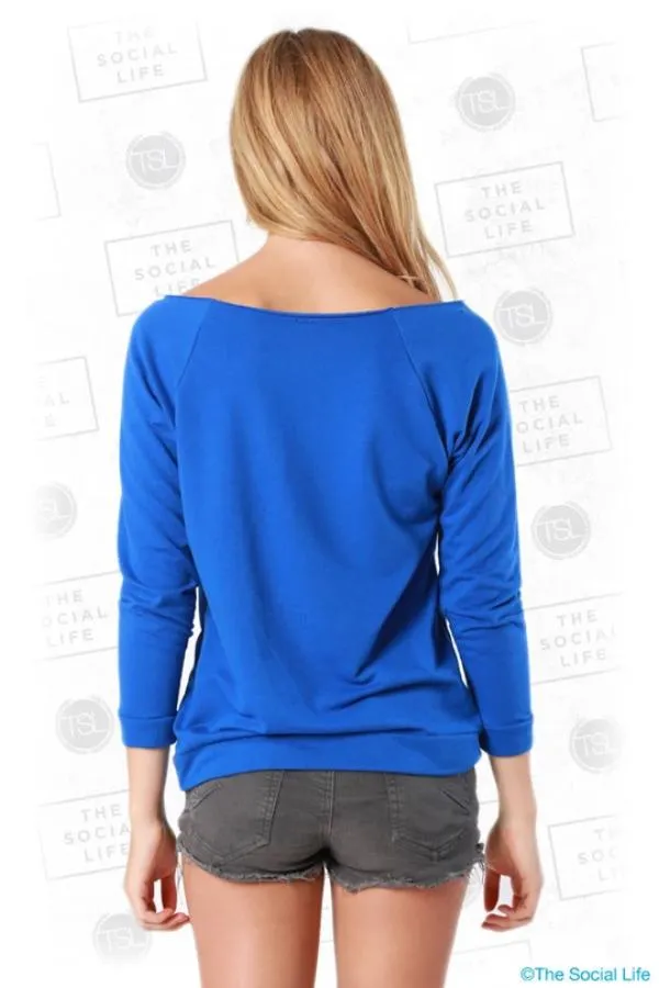 Terry Raw-Edge 3/4-Sleeve Raglan