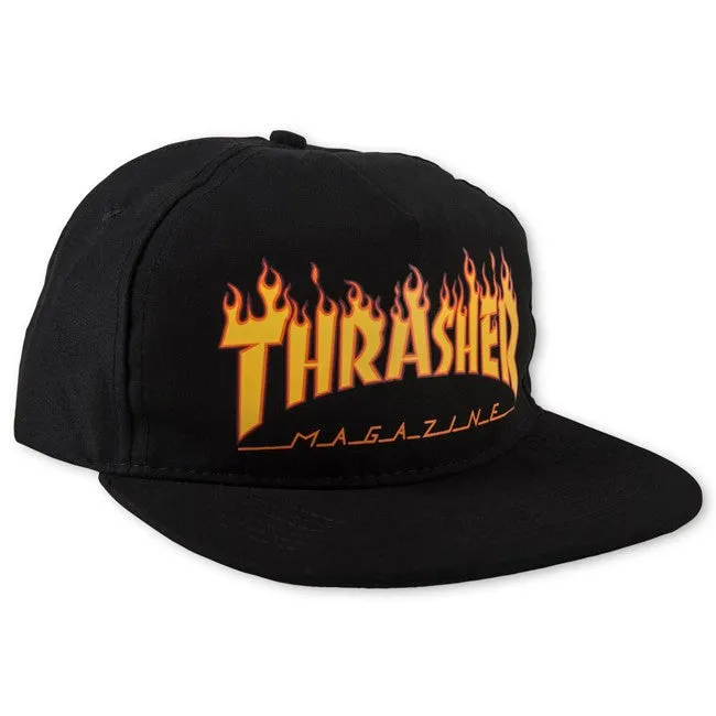Thrasher Flame Snapback (Black)