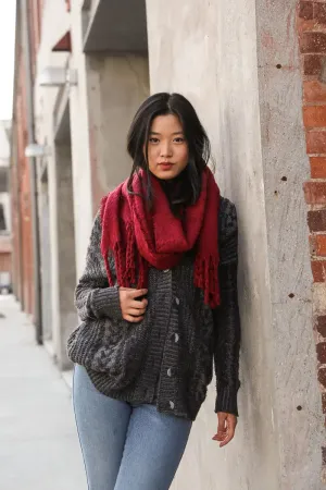 Tilly Tassle Scarf Red
