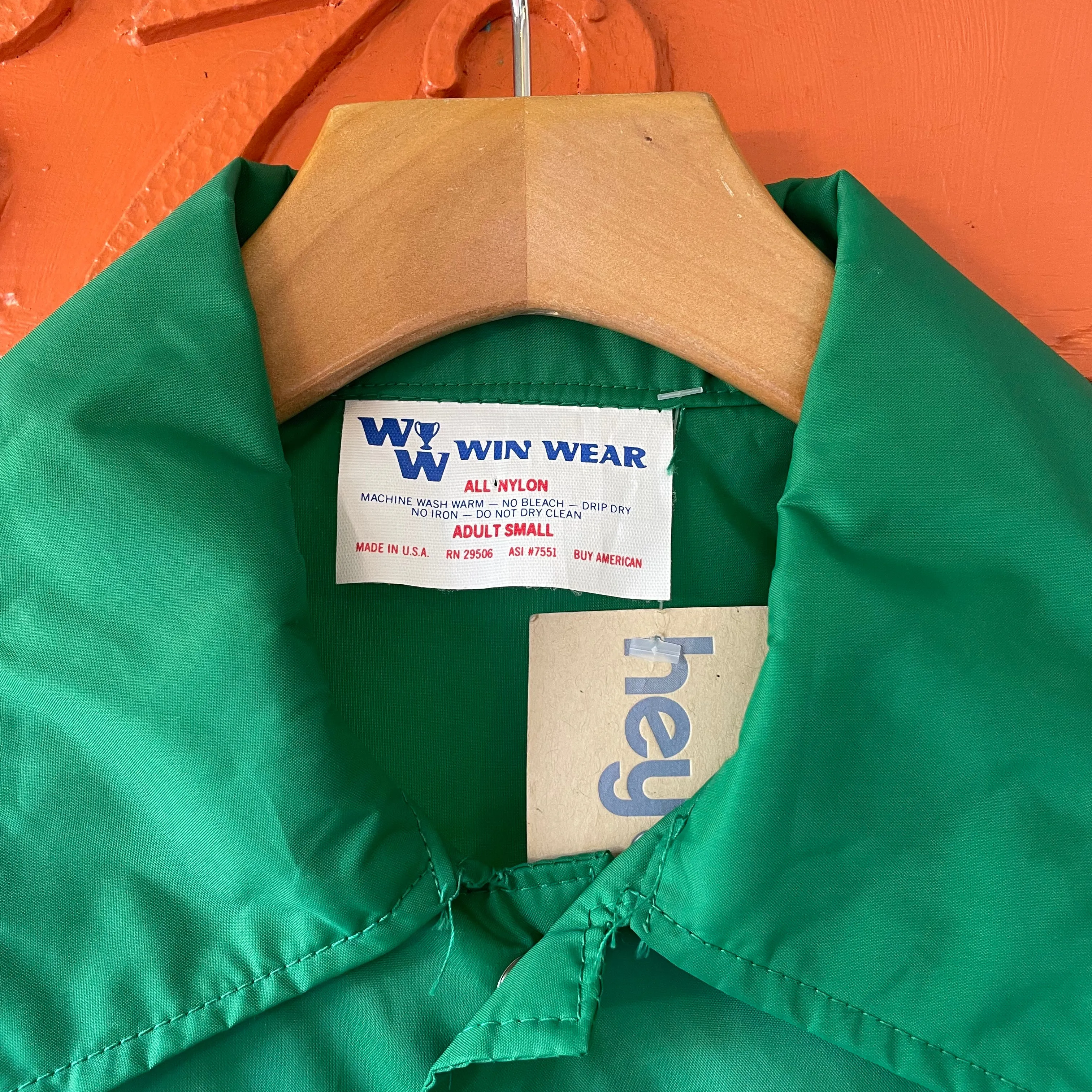 Vintage 70s 80s Retro Green Win Wear Lightweight Windbreaker Jacket // Size Small (HT2337)