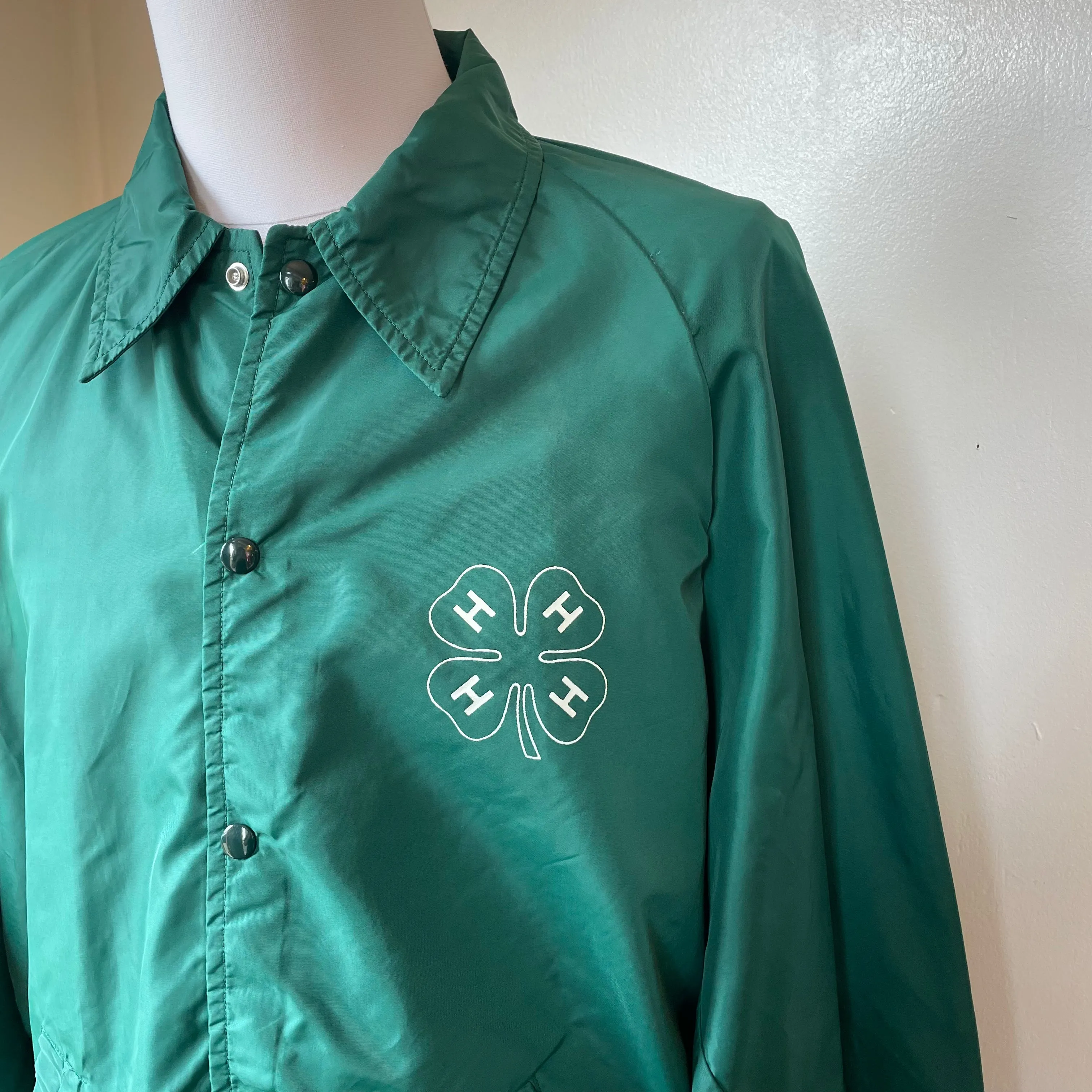 Vintage 70s Retro Green Champion 4-H Lightweight Windbreaker Jacket // Size X-Large (HT2329)