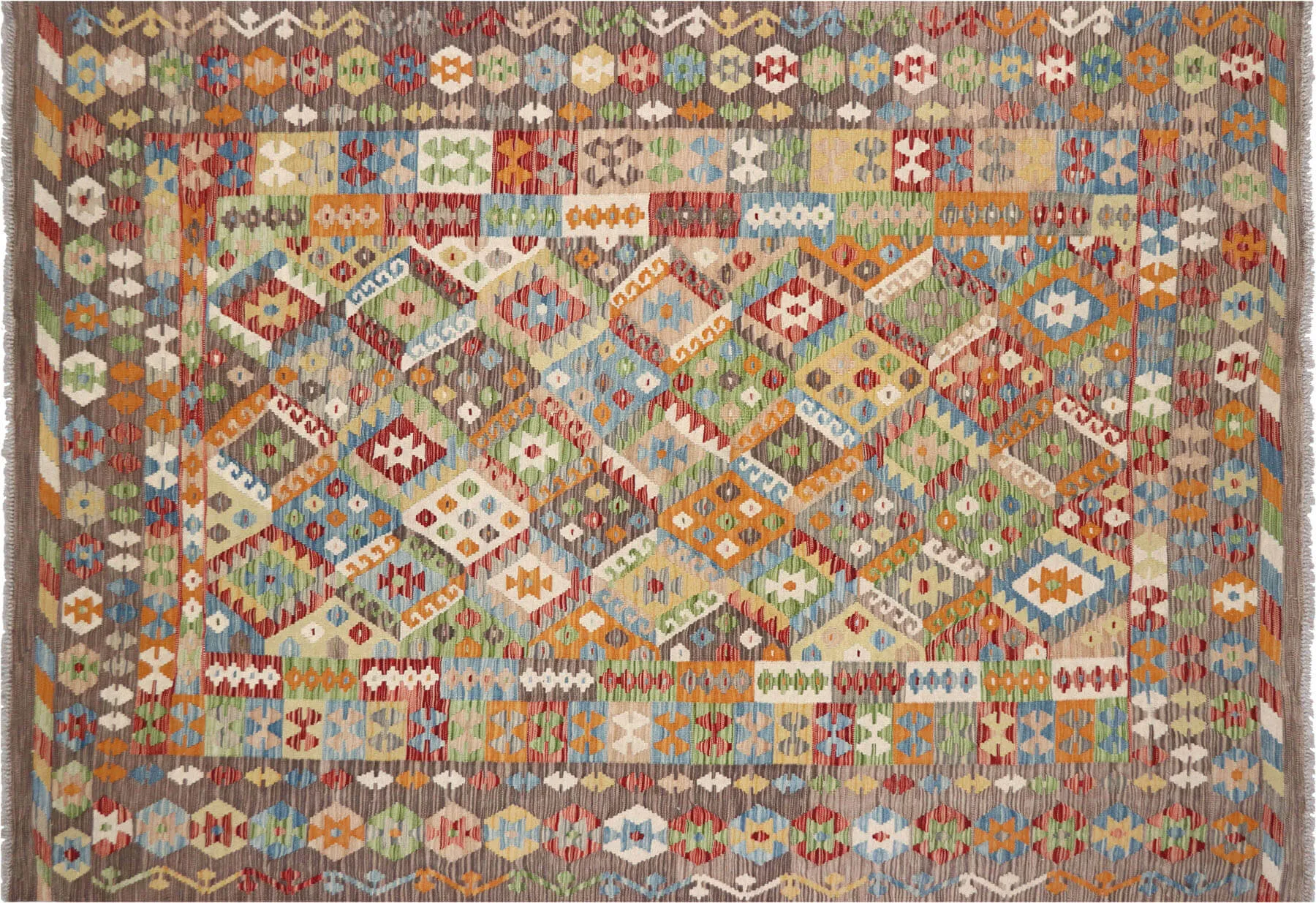 Vintage Afghan Maimana Kilim - 6'9" x 9'5"