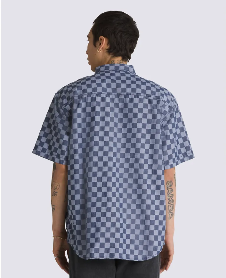 WADE CHECKERBOARD WOVEN SHIRT - DRESS BLUES/WHITE