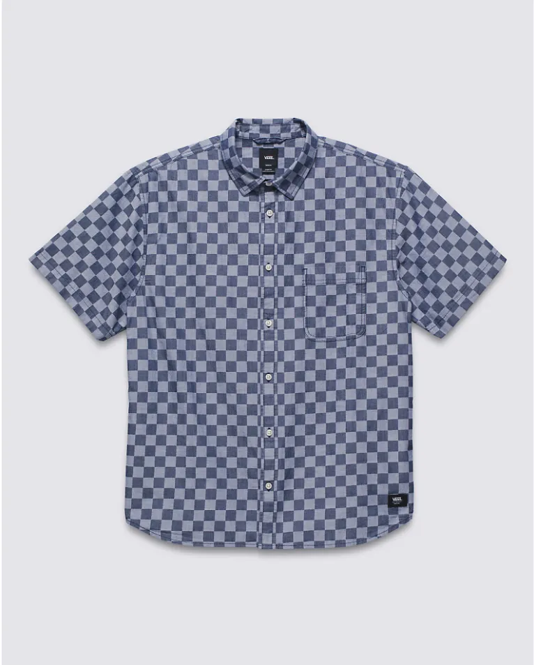 WADE CHECKERBOARD WOVEN SHIRT - DRESS BLUES/WHITE