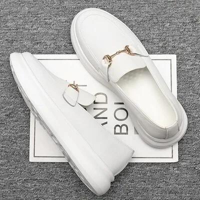 White smooth loafers
