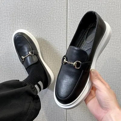 White smooth loafers