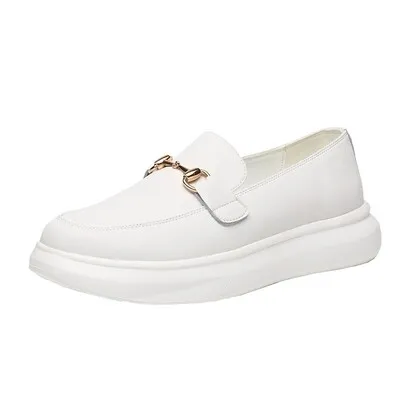 White smooth loafers