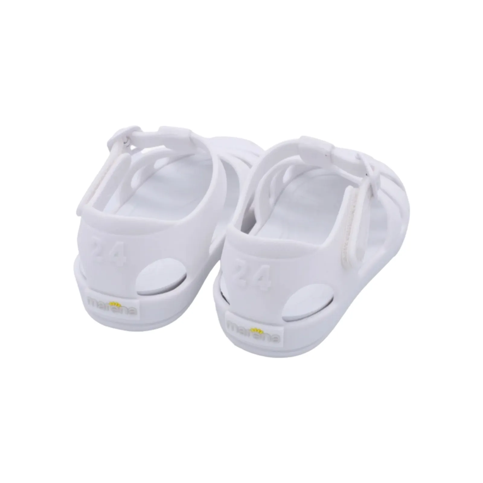 White unisex matt jelly sandals
