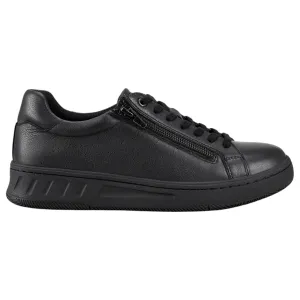 Womens Hush Puppies Spin Black / Black Ladies Sneakers Casual Lace Up Shoes