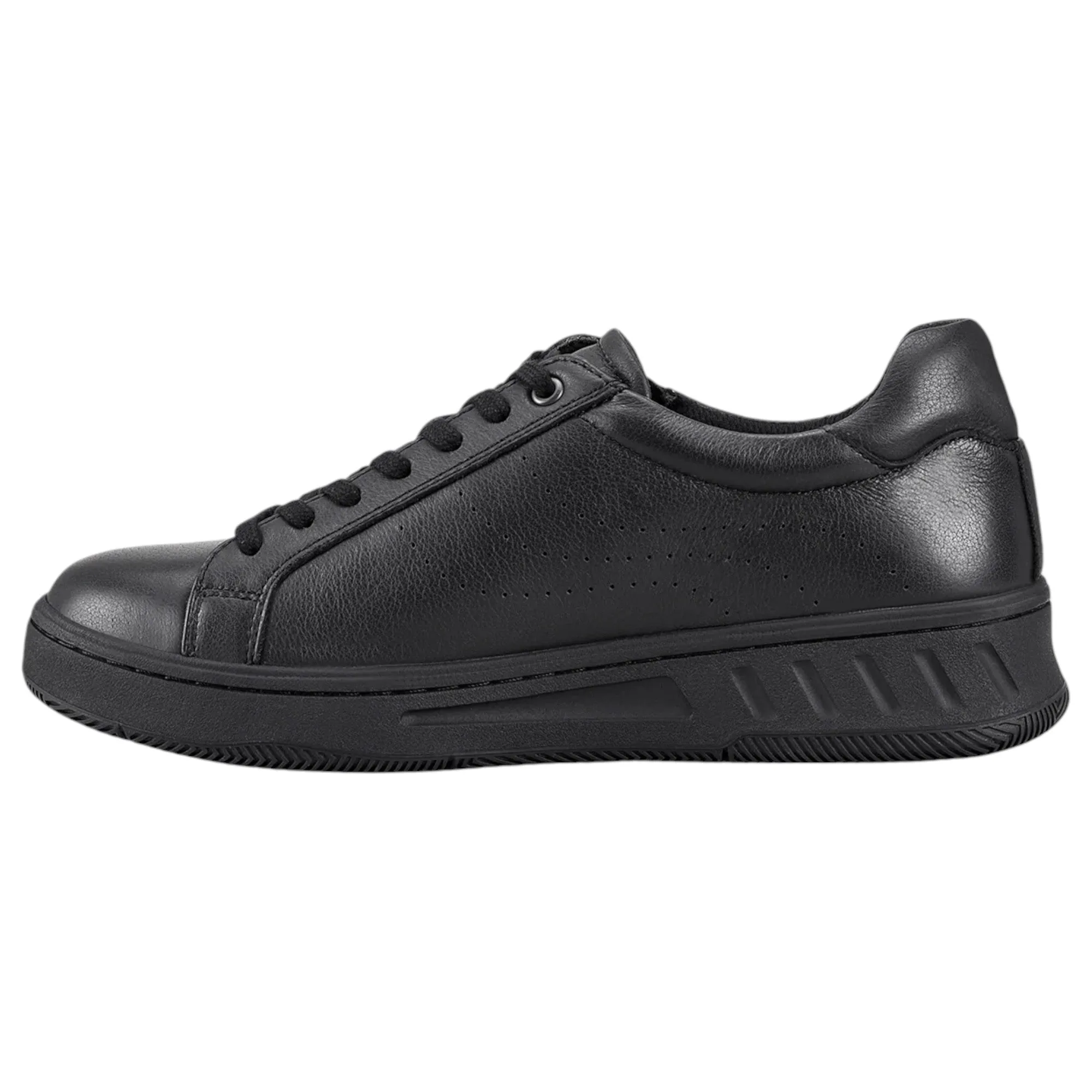 Womens Hush Puppies Spin Black / Black Ladies Sneakers Casual Lace Up Shoes