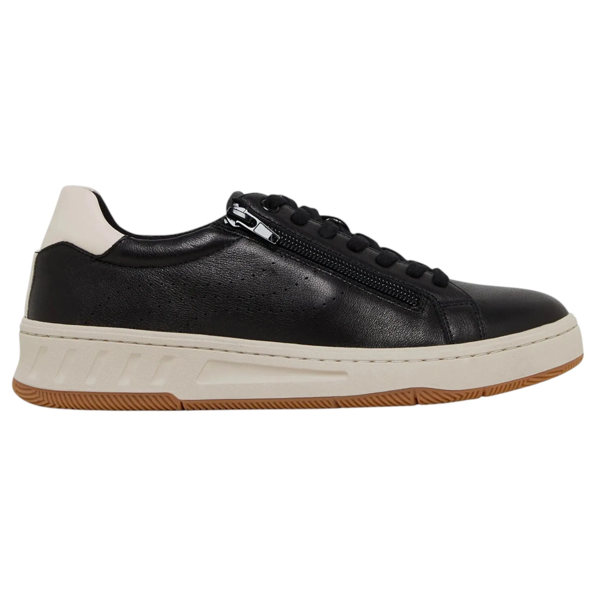 Womens Hush Puppies Spin Black / White Ladies Sneakers Casual Lace Up Shoes
