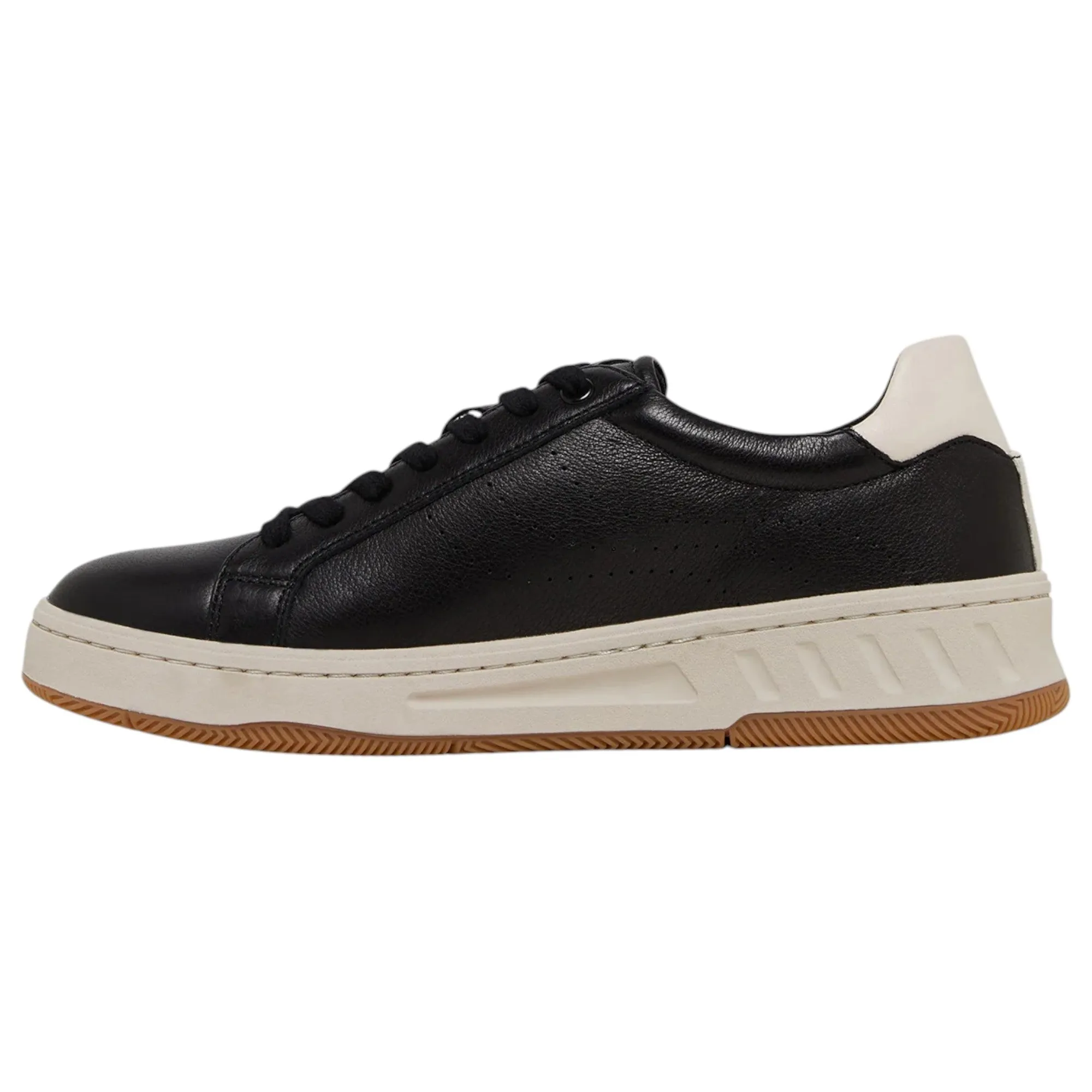 Womens Hush Puppies Spin Black / White Ladies Sneakers Casual Lace Up Shoes