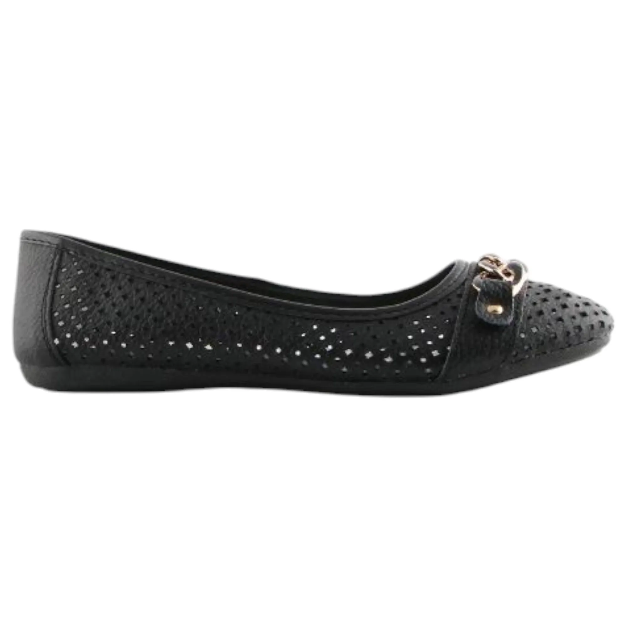 Womens Natural Comfort Rain Black Ballet Slip On Flats
