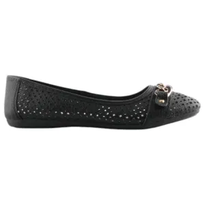 Womens Natural Comfort Rain Black Ballet Slip On Flats