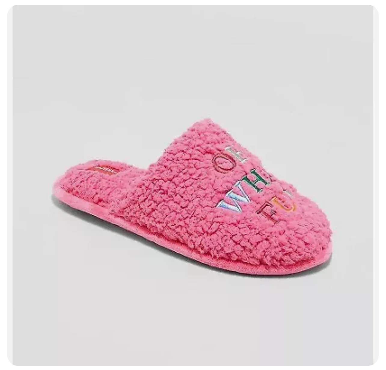 Women’s OH WHAT FUN Pink Fuzzy Slippers - L 9/10