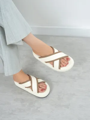 Womens "BOWIE" Cross Over Design Slippers