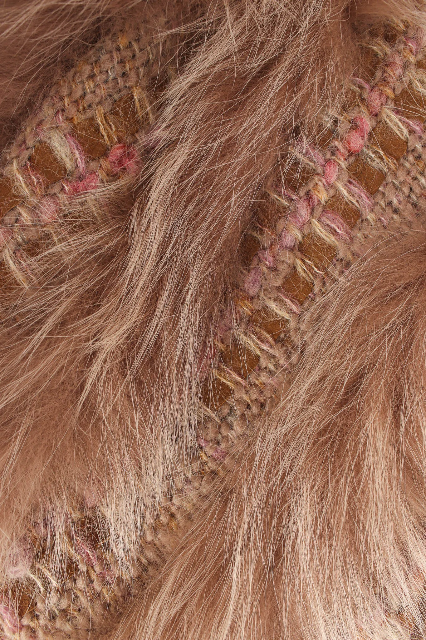 Woven Mohair Fur Chevron Bomber