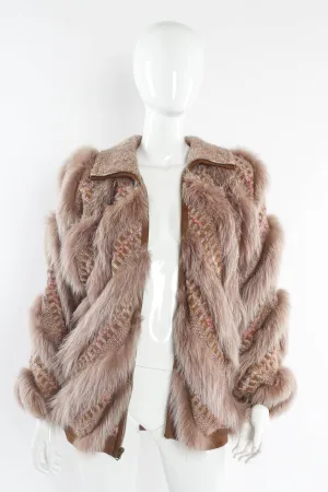 Woven Mohair Fur Chevron Bomber