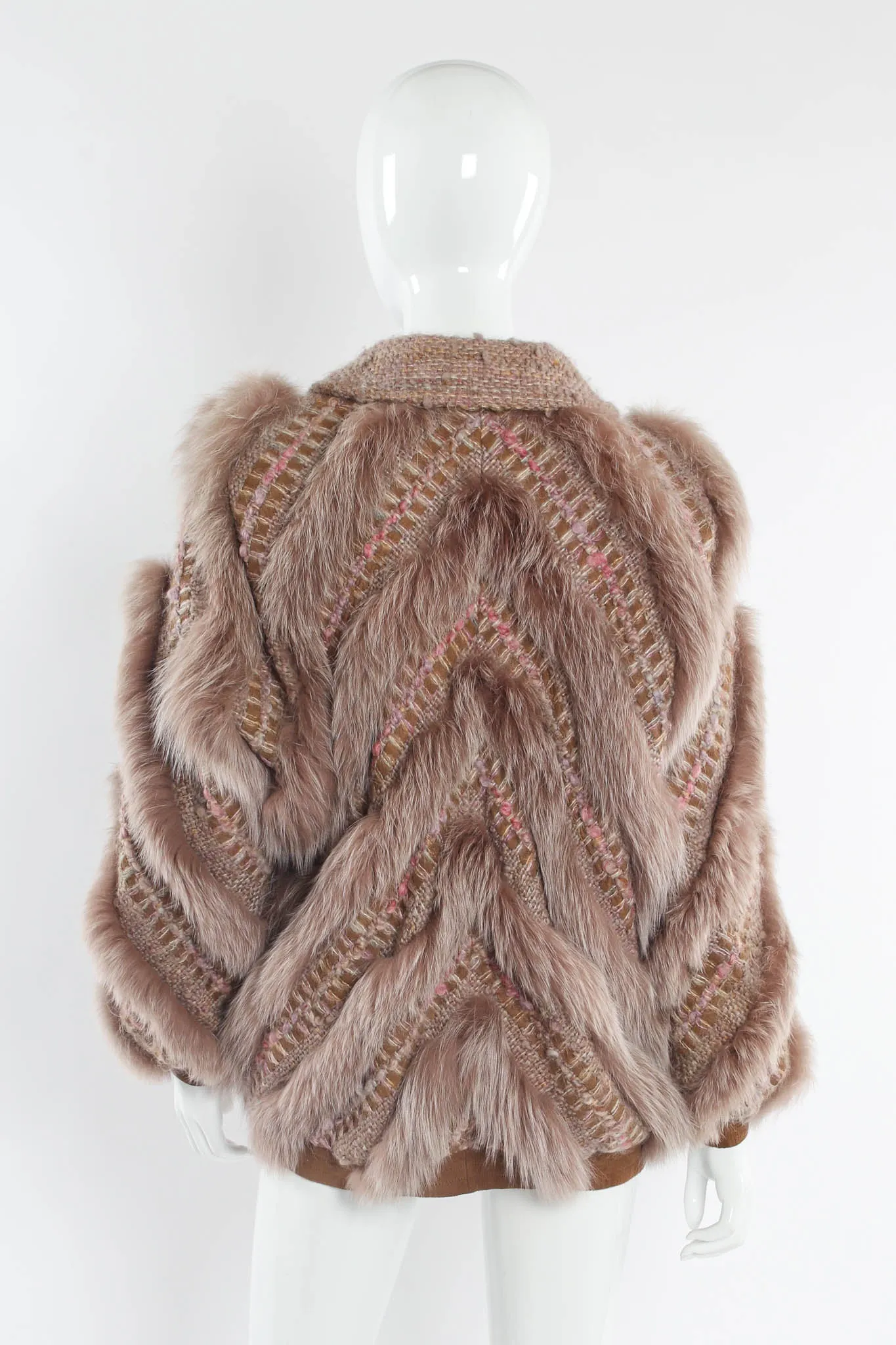 Woven Mohair Fur Chevron Bomber