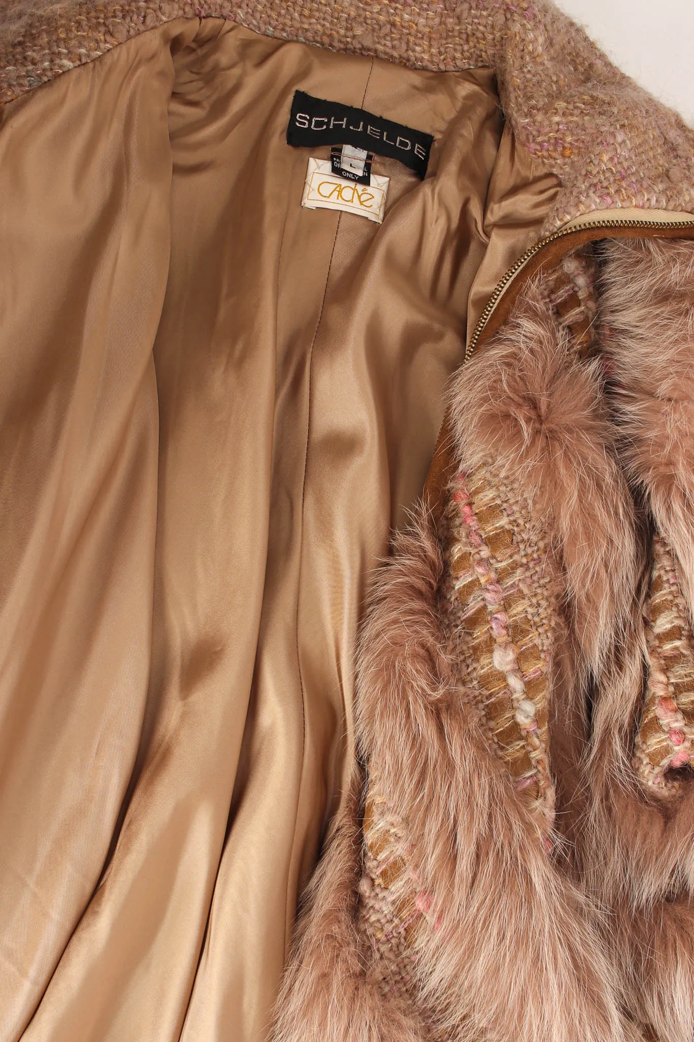Woven Mohair Fur Chevron Bomber