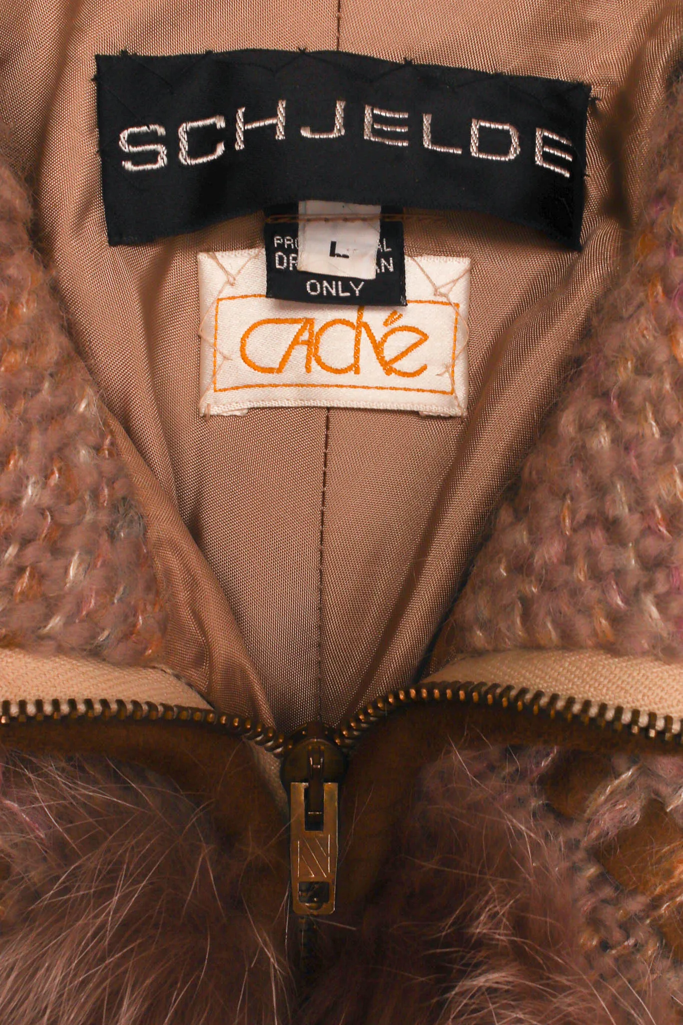 Woven Mohair Fur Chevron Bomber