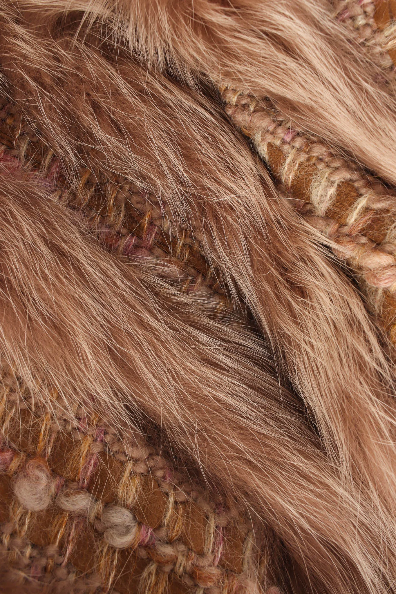 Woven Mohair Fur Chevron Bomber