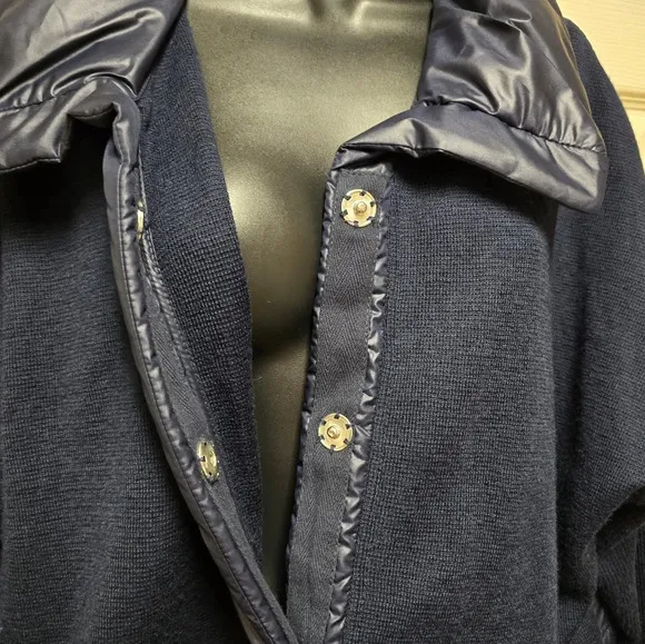 Zenergy Mixed Fabric Sweater Jacket Navy Sz 4 (20