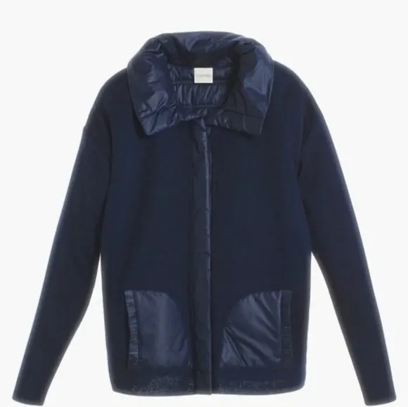 Zenergy Mixed Fabric Sweater Jacket Navy Sz 4 (20