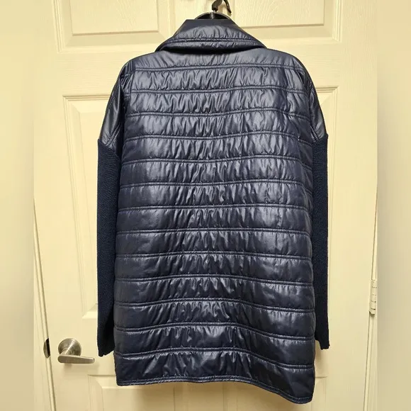 Zenergy Mixed Fabric Sweater Jacket Navy Sz 4 (20