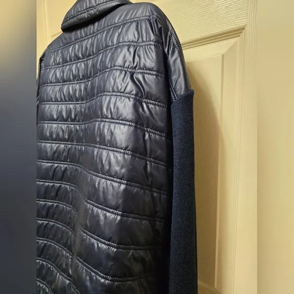 Zenergy Mixed Fabric Sweater Jacket Navy Sz 4 (20