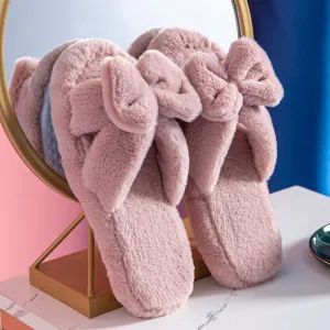 Zoe – Cozy Cotton Slippers with Bow