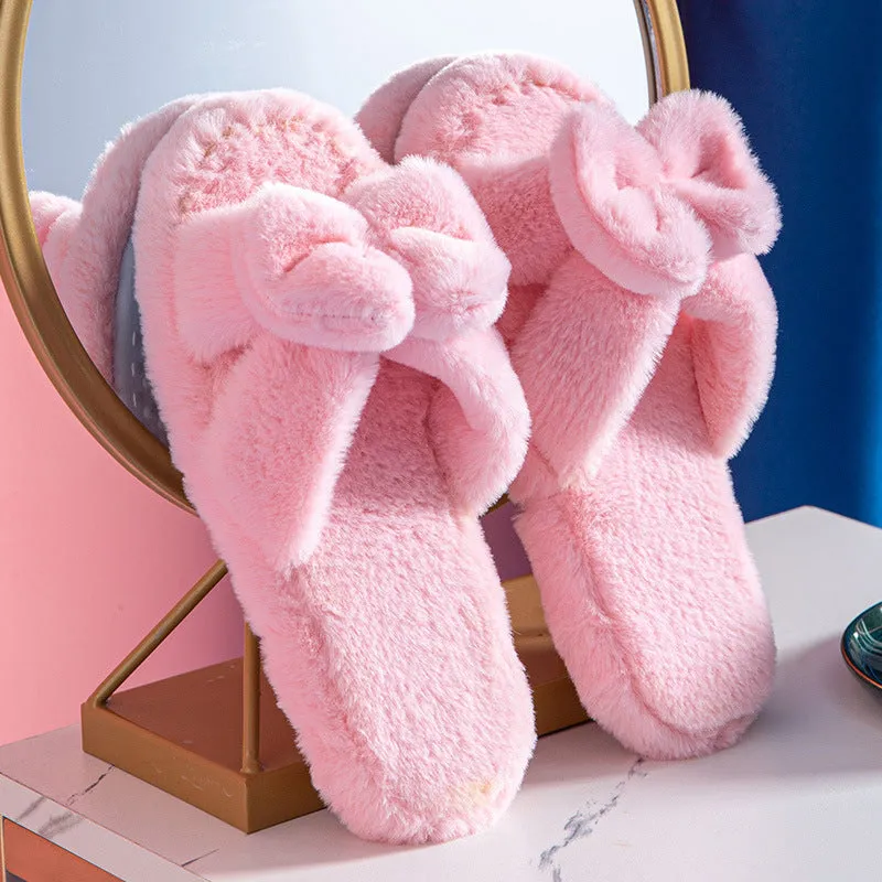 Zoe – Cozy Cotton Slippers with Bow